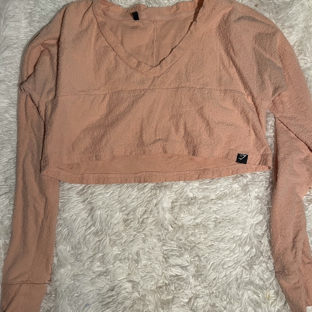 GYMSHARK LONG SLEEVE TOWEL CROP TOP